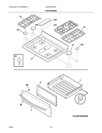 Diagram for DGGF3042KFE