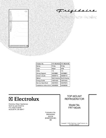 Diagram for FRT18G4AWE