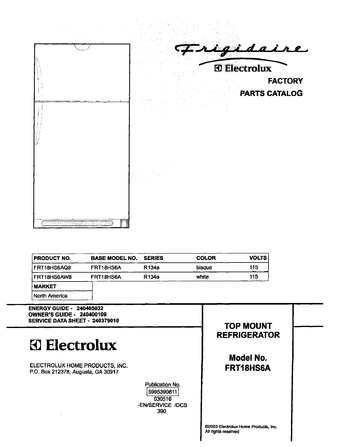 Diagram for FRT18HS6AW8