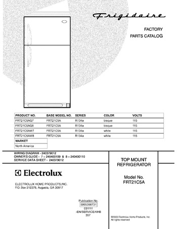 Diagram for FRT21C5AW7