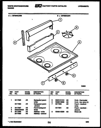 Diagram for GF306KXW1