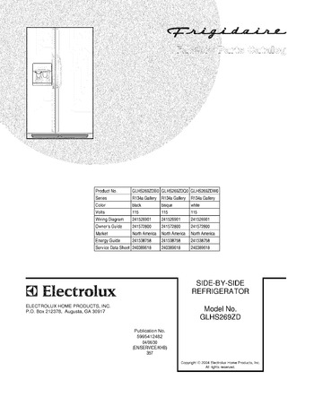 Diagram for GLHS269ZDW0