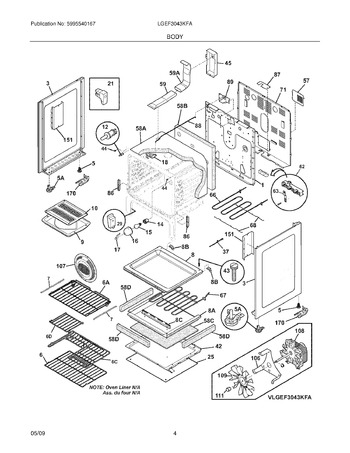 Diagram for LGEF3043KFA