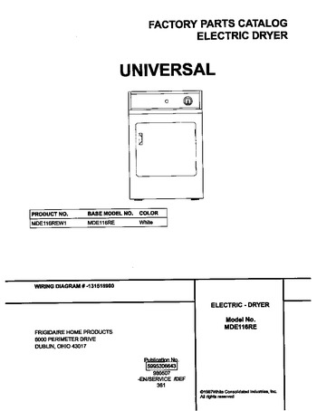 Diagram for MDE116REW1