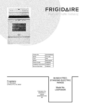 Diagram for LGEF3033KWH