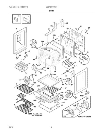 Diagram for LGEF3033KWH