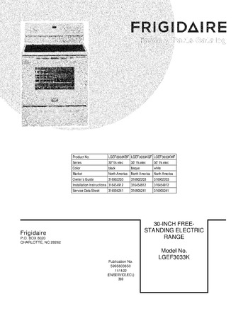 Diagram for LGEF3033KWF