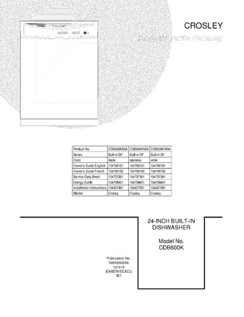 Diagram for CDB600KW0A