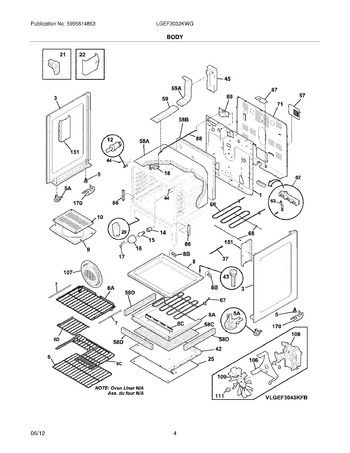 Diagram for LGEF3033KWG