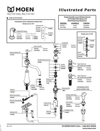 moen diagram faucet 1225