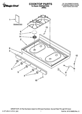 Diagram for CGRP305TDW0