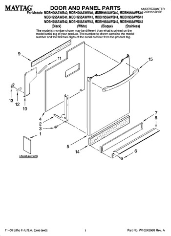 Diagram for MDBH955AWS42