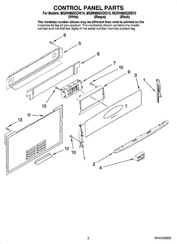 Diagram for MGRH865QDW10