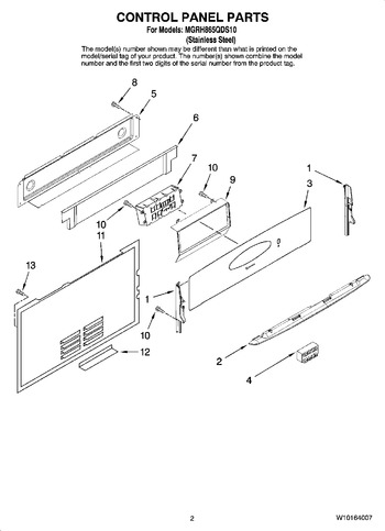 Diagram for MGRH865QDS10