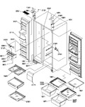 Diagram for 12 - Ref/fz Shelves/lights/hinges