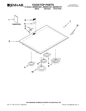 Diagram for JES8850CAB01