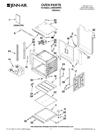 Diagram for JJW3430WP01