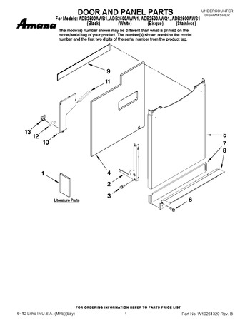 Diagram for ADB2500AWW1