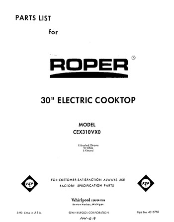 Diagram for CEX310VW0