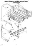 Diagram for 05 - Upper Dishrack And Water Feed Parts