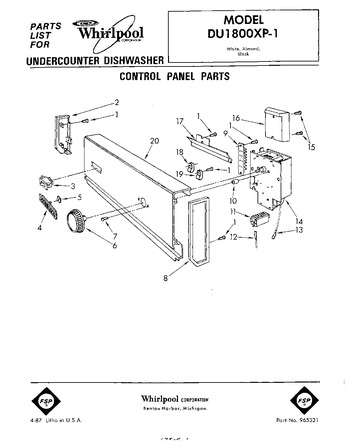 Diagram for DU1800XP1