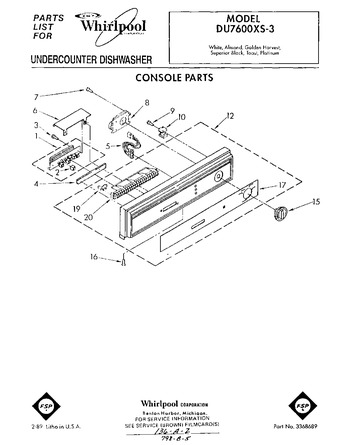 Diagram for DU7600XS3