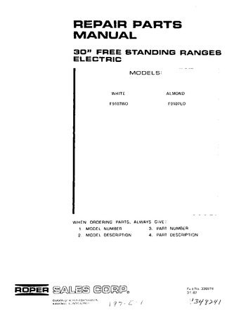 Diagram for F9107W0