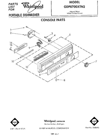 Diagram for GDP8700XTN2