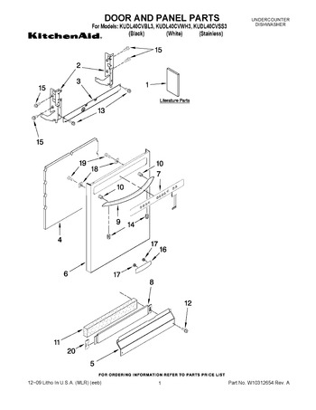 Diagram for KUDL40CVWH3