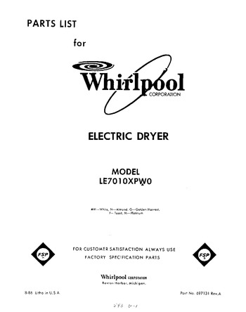 Diagram for LE7010XPW0