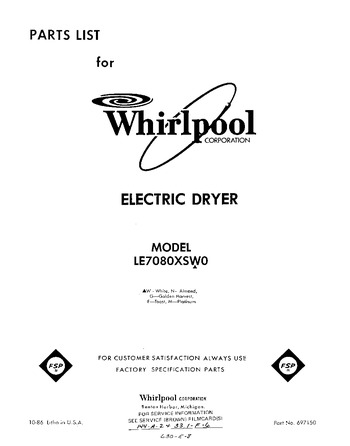 Diagram for LE7080XSW0