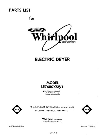 Diagram for LE7680XSW1