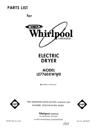 Diagram for LE7760XWW0