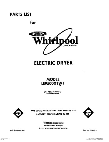 Diagram for LE9500XTW1