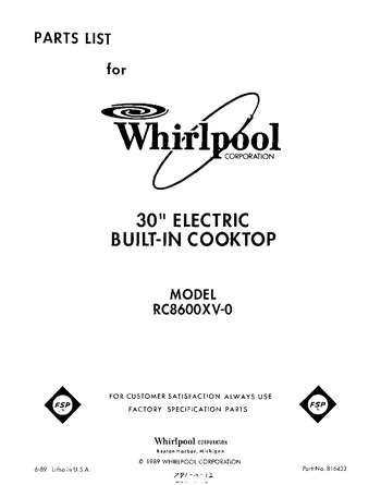 Diagram for RC8600XV0