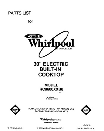 Diagram for RC8600XXW0