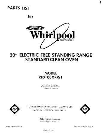 Diagram for RF0100XKW1