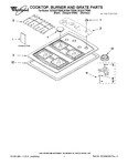 Diagram for 01 - Cooktop, Burner And Grate Parts