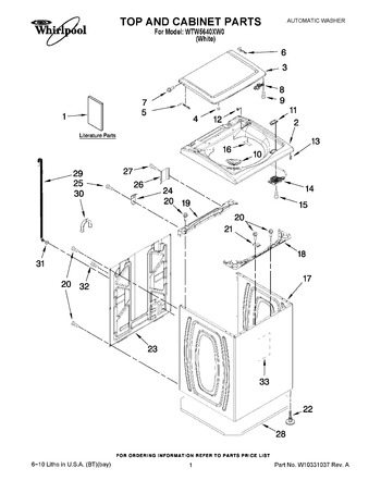 Diagram for WTW5640XW0