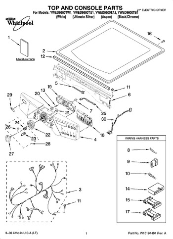 Diagram for YWED9600TU1