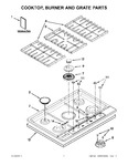 Diagram for 01 - Cooktop, Burner And Grate Parts