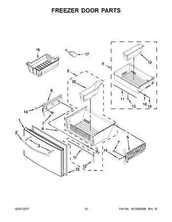 How to replace Freezer Ice Bin part # W10709259 on your Whirlpool  Refrigerator 