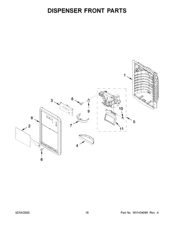 W11602886 Whirlpool Refrigerator LED Light Module