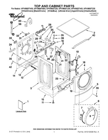 Diagram for WFW9600TA00