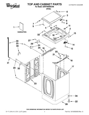 Diagram for 2DWTW5500XW0