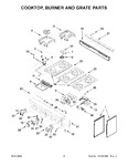 Diagram for 03 - Cooktop, Burner And Grate Parts