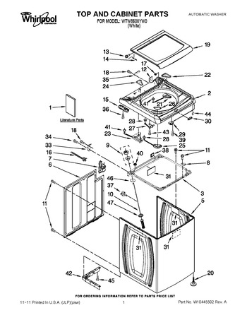 Diagram for WTW8600YW0