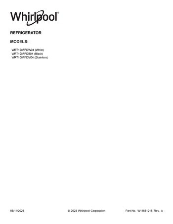 Diagram for WRT108FFDB04