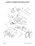 Diagram for 03 - Cooktop, Burner And Grate Parts