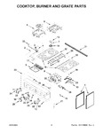 Diagram for 03 - Cooktop, Burner And Grate Parts